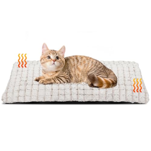 PETTOM Selbstheizende Katzendecke, Wärmedecke Katze 60 x 45 cm, Heizdecke Katze Ohne Strom, Selbstwärmende Katzendecke Flauschig und Weich, Wärmematte Katze Hund Geräuschlos von PETTOM