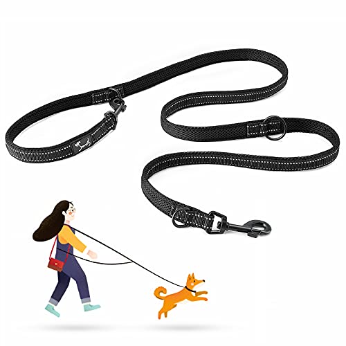 PETTOM Smart 7 in 1 Multifunktions-Hundeleine Robuste, verstellbare und langlebigem Nylon Reflektierende Material Hände frei Laufen Training Leine von PETTOM