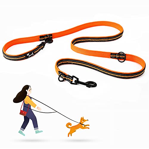 PETTOM Smart 7 in 1 Multifunktions-Hundeleine Robuste, verstellbare und langlebigem Nylon Reflektierende Material Hände frei Laufen Training Leine von PETTOM