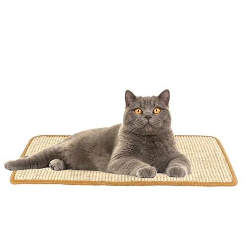 PETWERK® Kratzmatte Beige| Katzen Vorleger| Kratzteppich| Sisal Kratzmatte| Katzenmöbel| Krallenpflege (30cm x 50cm) von PETWERK