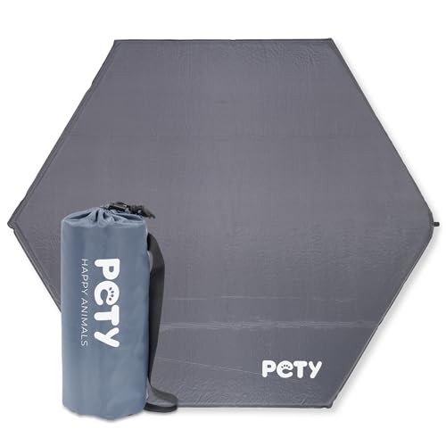 PETY Hunde Bodenmatte für den großen Laufstall - 2cm Dicke selbstaufblasende Matte für die Platzierung alleinigen Verwendung – weiche und Bequeme Matte mit Tasche - Anthrazit von PETY