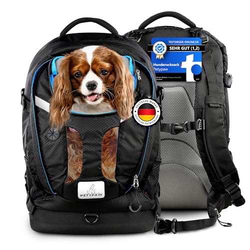 PETYPAW Hunderucksack | Für Hunde bis 9kg | Atmungsaktives, Wasserdichtes Tragesystem für Wandern | Reisen & Transportieren von Hunden | Rucksack für Hunde | Outdoor, Nahverkehr von PETYPAW