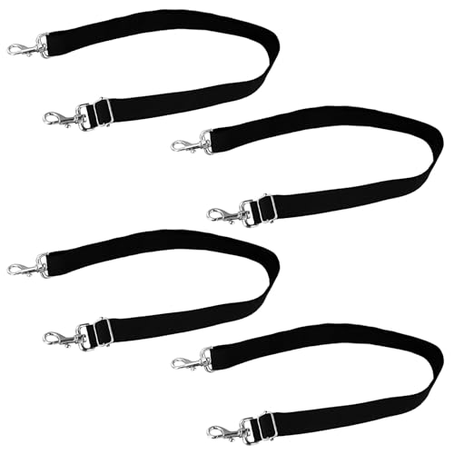 4 Stück Pferdedecken Beingurte, 70-140 cm Schwarze Nylon Pferdedeckengurte mit Drehbarem Clip aus Zinklegierung Verstellbare Pferdedecken-Bauchschwanzgurte Ersatzzubehör für Pferdeausrüstung von PEUTIER