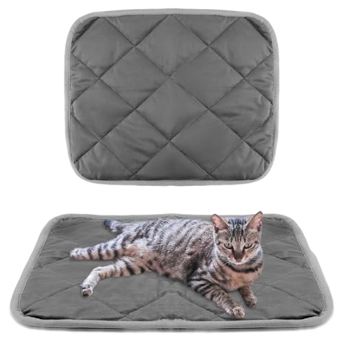 PEUTIER 2 Stück Selbstheizende Decke für Katzen Hunde,Weiche Selbstwärmende Katzenbettmatte Hundehütte Matte Wärmende Unterlage rutschfest Thermopads für Katzen Hunde Welpen Kaninchen(40x50cm) von PEUTIER