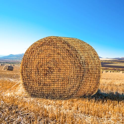 PEUTIER 23 St Heuballen Netz für Pferde, Groß Rund Heunetz Ballen Passend für 152,4 x 152,4 x 152,4cm Runde Heuballen und 91,44 x 121,92 x 243,84 cm Quadratische Ballen-Heunetz für Langsame Fütterung von PEUTIER