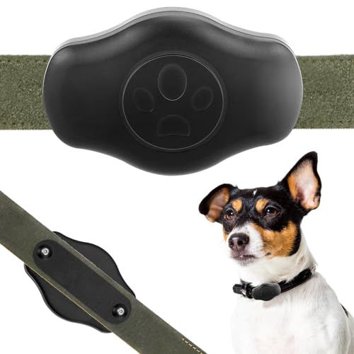 Wasserdicht Hundehalsbandhalter für Air Tag, Verlustschutz GPS-Tracker-Hülle Fallschutz Schutzhülle für Airtag Haustier Katzenhalsband (Schwarz) von PEUTIER