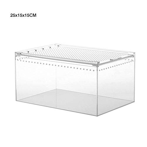 Schildkrötenpanzer Reptilienzüchtungsbox Acryl transparent gleitende Abdeckung Reptilien Panzer Insekten Spinnen Schildkröte Eidechse Fütterungsbox Terrarium für drinnen und draußen ( Color : 25x15x15 von PEVSCO