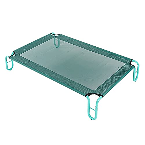 Hundebett Erhöhtes Hundebett Im Freien Für Camping Oder Strand, Tragbares Haustierbett Für Große Mittelgroße Hunde, Haltbarer Stahlrahmen & Rutschfestes Fußpolster ( Color : Green , Size : S(55x55x15c von PEYNIR