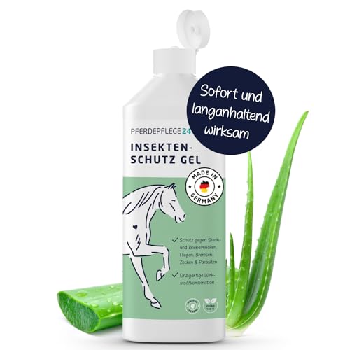 PFERDEPFLEGE24 Insektenschutz Pferd 500ml Gel - Besonders für Kopfpartie & überall wo das Spray Nicht optimal eingesetzt Werden kann - Sofortiger Schutz & langanhaltende Wirkung von PFERDEPFLEGE24