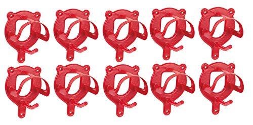 PFIFF 001109 Trensenhalter mit Zusatzhaken, Metall pulverbeschichtet, rot, 10er Set von PFIFF