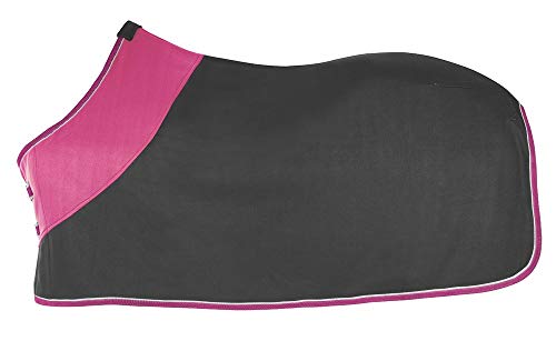 PFIFF 100983 Polarfleecedecke Fleecedecke Pferdedecke Abschwitzdecke, Grau/Pink, 125 von PFIFF