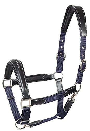 PFIFF 102810 Halfter 'Caline' mit Lederapplikation, dunkelblau-schwarz Pony von PFIFF