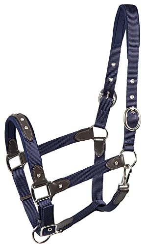 PFIFF 102811 Halfter 'Ciara' mit Lederapplikation, blau-braun Pony von PFIFF