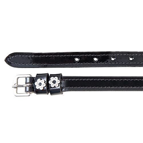 PFIFF 102919 Lackleder-Sporenriemen Jewels mit Strass, Schwarz, Größe 1 von PFIFF