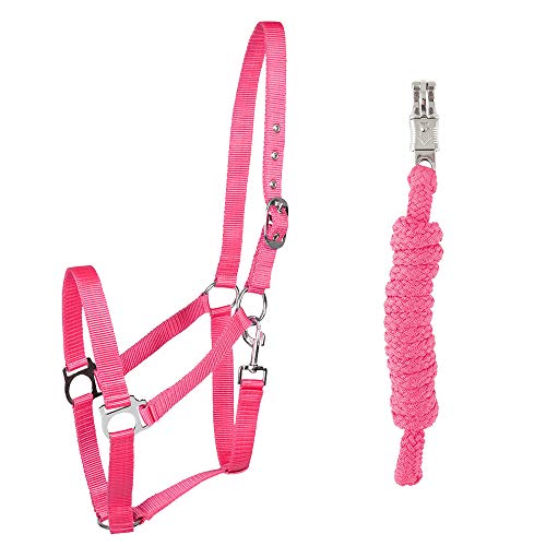 PFIFF 102931 Halfter und Strick Set, Kunststoffhalfter Führstrick, Pink Cob von PFIFF