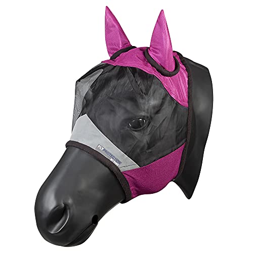 PFIFF 102943 Fliegenmaske mit UV Schutz, Pferde Fliegenschutz, Cob, Pink von PFIFF