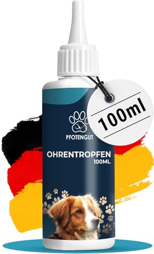 PFOTENGUT® Ohrentropfen für Hunde [100 ml] - Premium Ohrenreiniger mit Mikro-Silber für Schutz, Reinigung & Pflege Aller Hundeohren - Von Deutschen Tierärzten entwickelt von PFOTENGUT