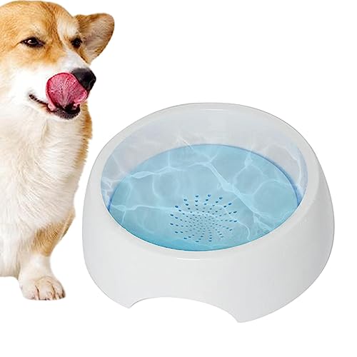 Spritzwassergeschützte Haustier-Wasserschale für Hunde - Slow Water Feeder | Langsamer Wasserzuführer, spritzwassergeschützte Hundeschalen, schwimmende Scheibe, Fahrzeugträger, 1500 ml große Kapazität von PFRANK