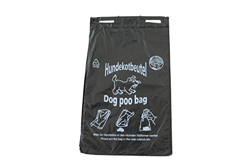 1000 Hundekotbeutel Hundetüten Gassibeutel biologisch abbaubar selbstzersetzend Farbe schwarz bedruckt weiß Hundekottüten abreissbar 20 x 32 cm gelocht von Naisee