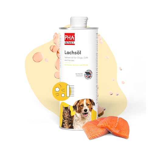 PHA Lachsöl für Hund, Katze und Pferd, aus nachhaltiger Fischzucht in Norwegen, wichtige Omega 3 und 6 Fettsäuren, Öl 500 ml von PHA PETVET