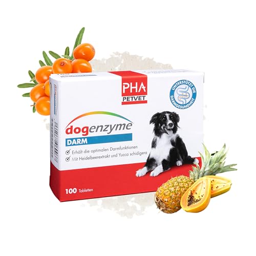 PHA dogenzyme Darm - Für den Erhalt und die Unterstützung der normalen Darmfunktionen des Hundes, Hunde Tabletten, 100 Stück von PHA PETVET