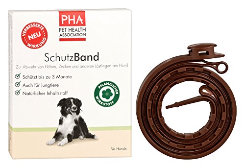 PHA Hund, Abwehr gegen Flöhe und Zecken, Schutzband, Frei von Fipronil, Für alle Hundegrößen, 1 x 60 cm von PHA