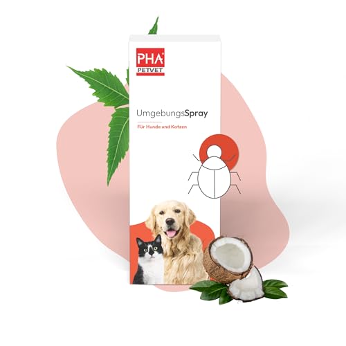 PHA UmgebungsSpray, Spray gegen Parasiten wie Flo, Milbe & Zecke in der Umgebung von Hund oder Katze für Schlafplatz, Decke, Sofa, Teppich, 150 ml, BAUA: N-63541 von PHA PETVET