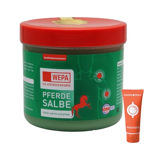 PHARMA PERLE WEPA Pferdesalbe 500 ml I kühlend, wärmend und hautpflegend I zur Muskelentspannung I Muskelkater I Spar-Set Plus give-Away (Pferdesalbe 1x) von PHARMA PERLE