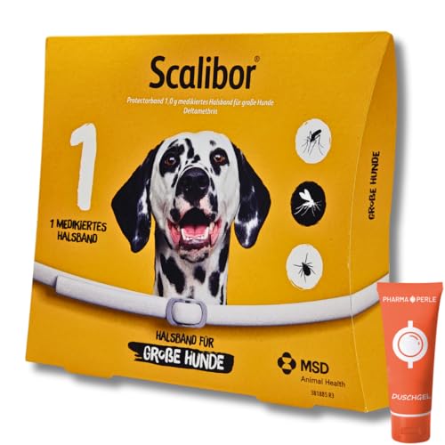 SCALIBOR Protectorband für große Hunde 1 St. 65cm I Schutz vor Zecken und Mücken I einfache Anwendung I Sparset mit give-Away von Pharma Perle von PHARMA PERLE