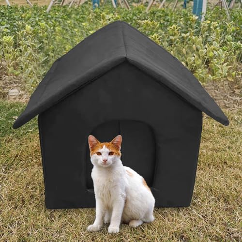 Katzenhäuser für den Außenbereich, wasserdichtes Katzenhaus Hundehaus, isoliertes Feral-Katzenhaus Unterschlupf für den Winter, Haustierhaus für Streuner und Katzen im Freien von PHASZ