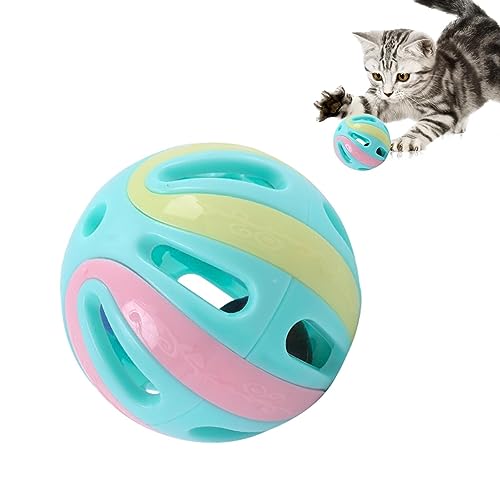 Katzenspielzeugbälle mit Glocke,Katze Pounce Jingle Ball - Interaktives Katzenspielspielzeug, Glockenspielzeug, tragbare hohle Katzen-Jingle-Bälle für drinnen, Kätzchen, kleine Katzen, Haustiere Phasz von PHASZ