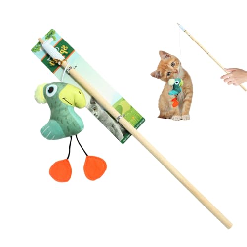 PHASZ Cat Stick | Cartoon Katze Kauspielzeug mit Katzenminze | Bewegliches Katzenspielzeug, Katzenanreicherung Spielzeug, Katzenübungsspielzeug für Indoor-Katzen zum Spielen und Trainieren von PHASZ