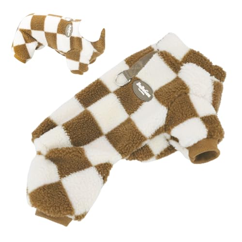 PHASZ Plüsch-Hundepullover | Winter-Plüschmantel, Jacke, Kleidung, Pullover mit Zuglasche,Winddichtes Hunde-Wintermantel-Outfit für kleine, mittelgroße und große Welpen von PHASZ