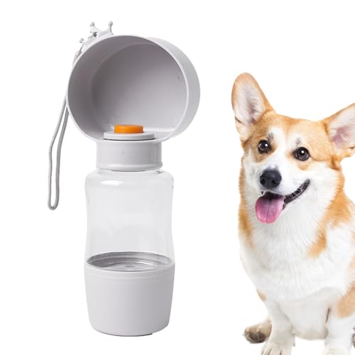 PHASZ Tragbare Hundewasserflasche,400-ml-Reisenapf-Wasserflasche mit abnehmbarem Umhängeband | Haustierzubehör für Hundefütterung auf Reisen, Wandern, Spazierengehen, Picknicken, Camping von PHASZ