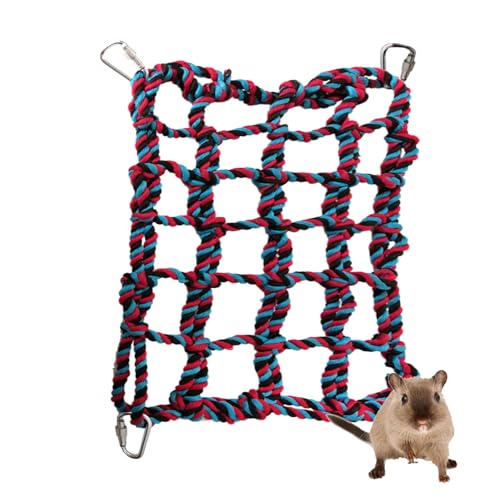 Vogelkletterleiter, Sittichleiternetz | Papageienvögel Kletternetz Leiterspielzeug,Vogelkletterspielzeug mit 4 Metallhaken für Frettchen, Igel, Hamster, Sittiche, Eichhörnchen Phasz von PHASZ