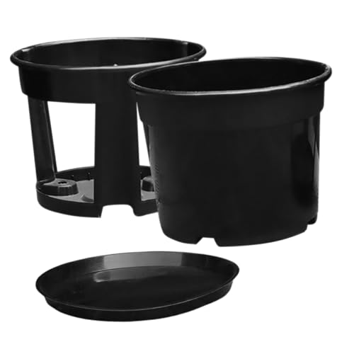 PHENOFICE 1 Satz Pflanztopf Blumentöpfe Für Den Garten Pflanzentöpfe Groß Stofftöpfe Kartoffelsack Anlasser Klare Töpfe Indoor-gartensystem Erzeuger Untersetzer Für Blumentöpfe Plastik Black von PHENOFICE