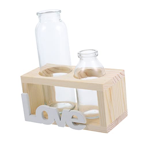 PHENOFICE 1 Satz Wasserpflanzer Blumenbehälter Vase Ornamente Zum Basteln Pflanzen Sukkulente Pflanzer Zwiebelgefäße Anlage Zimmerpflanzen Aquarienpflanzen Zimmerpflanze Dekorationen Holz von PHENOFICE