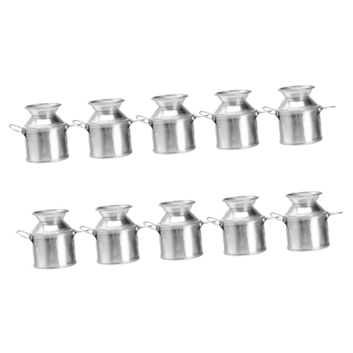 PHENOFICE 10pcs Miniatur Eisen Pots Doll House Pflanzentöpfe Desktop Orament Home Decor von PHENOFICE