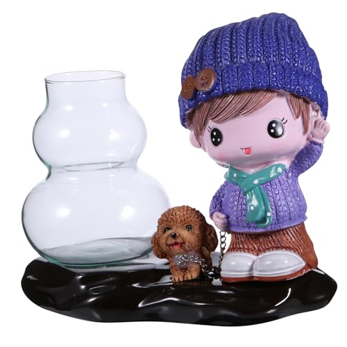 PHENOFICE 1Stk Puppen-Hydrokultur-Blumentopf Figur Blumentopf Betta-Panzer Terrarium klare Vase dekorativ Behälter Living Room Decoration wohnzimmerdeko Kreative Vase Vasendekor Harz Violett von PHENOFICE