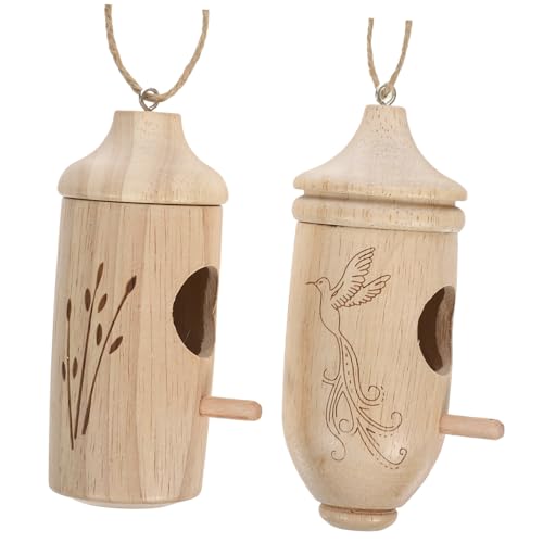 PHENOFICE Outdoor-Garten- 2 Pack Hummingbird Nest Feeder Holz Vogel hängen von PHENOFICE