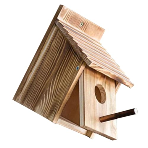 PHENOFICE Garten Holz Vogelhaus Wetterfest Hängendes Vogelhäuschen Für Wildvögel Nistkasten Aus Robustem Holz Ideal Für Balkon Und Garten Perfekte Futterstelle Für Vögel von PHENOFICE