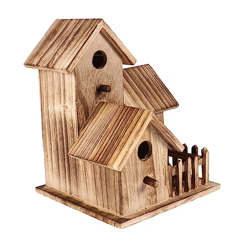 PHENOFICE Vogelhaus Aus Holz Mit Kreativem Dachdesign Handgefertigter Vogelschutz Und Vogelkäfig Für Garten Und Balkon Ideal Als Zur Hochzeit Oder Für Vogelliebhaber von PHENOFICE