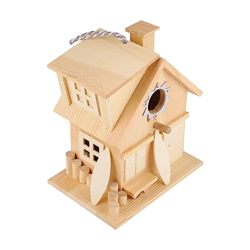 PHENOFICE Vogelhaus Zum Aufhängen Im Freien Hängendes Holz Vogelhaus Im Landhausstil Für Garten Und Balkon Naturholz Futterhaus Für Wildvögel Dekorativ Und Funktional von PHENOFICE