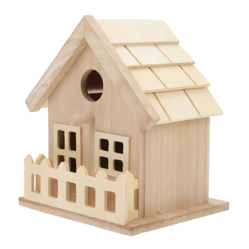 PHENOFICE Vogelnest Gartenvogelhaus Vogelzuchtkäfig Futterhäuschen für Vögel Garten Vogelhaus Vogelkäfig gartendeko Garden Decor Zubehör für Vögel im Freien Vogelhaus aus Holz hölzern von PHENOFICE