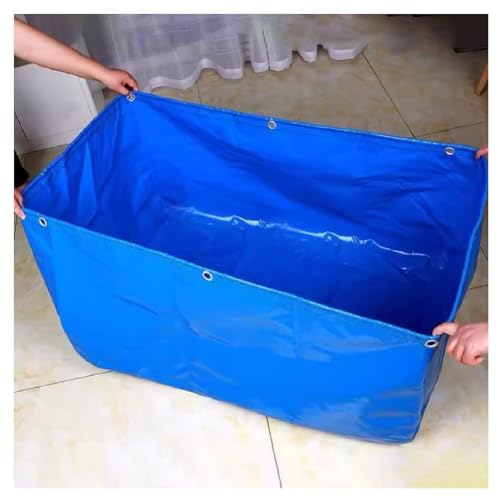 PHLEPS Aquarium-Pool, PVC-Leinen-Teiche Mit Ablassventil, Temporärer Auffangtank for Salzwasserfische, 0,5-mm-Planen-Wasserspeicherpool for Schwimmende Koi-Fischschildkröten (Color : Blue, Size : 1x von PHLEPS