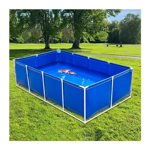 PHLEPS Aquarium-Pool, PVC-Leinen-Teiche Mit Ablassventil, Temporärer Auffangtank for Salzwasserfische, 0,6-mm-Planen-Wasserspeicherpool for Schwimmende Koi-Fischschildkröten (Color : Blue, Size : 3X von PHLEPS