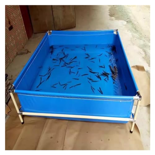 PHLEPS Landwirtschaftlich Gezüchteter Fisch-Canvas-Pool, 0,5 Mm Würfel-Fischteichfolie For Salzwasserfische, Temporärer Wasserspeicher-Fälltank For Gartenterrasse, Rahmen For Hydrokulturpflanzen Nicht von PHLEPS