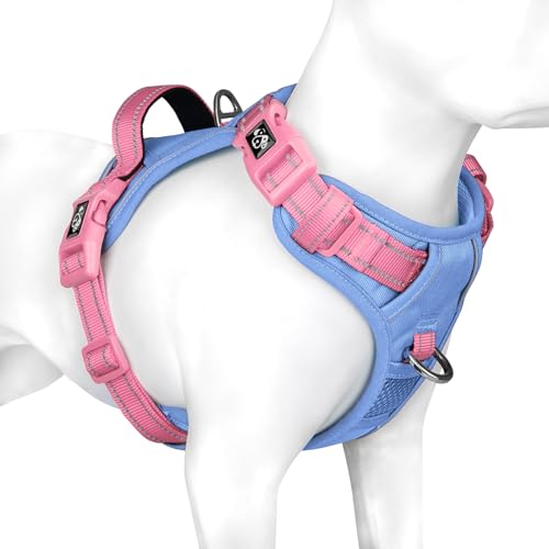 PHOEPET Anti-Zug Hundegeschirr- Reflektierendes Verstellbares Welpen-Sicherheitsgeschirr für kleine, mittelgroße und große Hunde(XL,Babyblaue Basis & Pinke Träger) PHOEPET Anti-Zug Hundegeschirr- Reflektierendes Verstellbares Welpen-Sicherheitsgeschirr für kleine, mittelgroße und große Hunde(XL,Babyblaue Basis & Pinke Träger) von PHOEPET