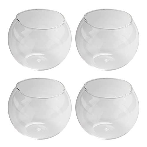 PHTOIT 4 x runde Vasen aus transparentem Glas für Aquarien von PHTOIT