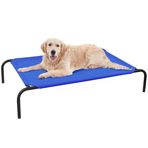 PHYEX Heavy Duty Steel-Framed Portable Elevated Pet Bed, Elevated Cooling Pet Cot, 50.5" L x 30.5" W x 7.8" H(L, Blue) von PHYEX